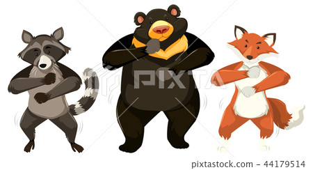 Animals dancing on white background Animals dancing on white background 44179514