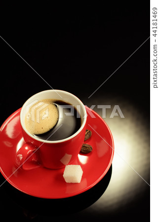 cup of coffee on black cup of coffee on black 44181469