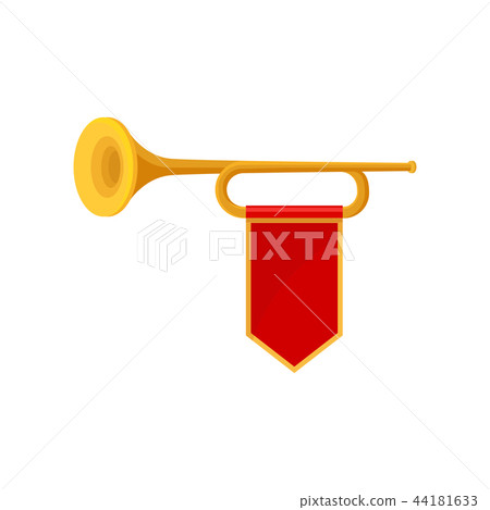 Royal golden horn, heraldic symbol, monarchy attribute vector Illustration on a white background 44181633
