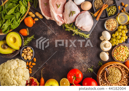 Balanced diet food background.  44182004