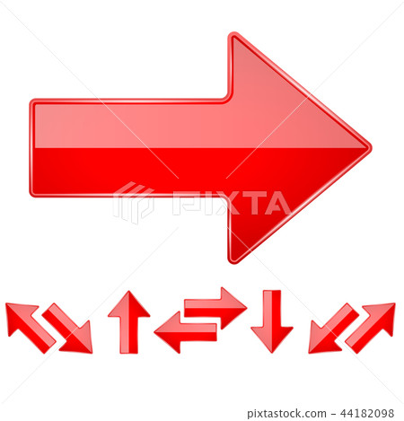 Red shiny straight 3d arrows Red shiny straight 3d arrows 44182098