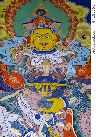 Wall mural painting Buddhist monastery & fortress Wall mural painting Buddhist monastery & fortress 44182550