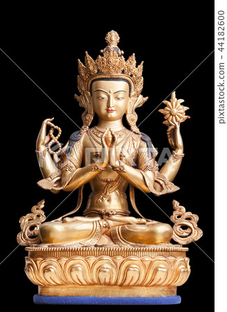 Four-armed form of Avalokiteshvara made of metal. 44182600