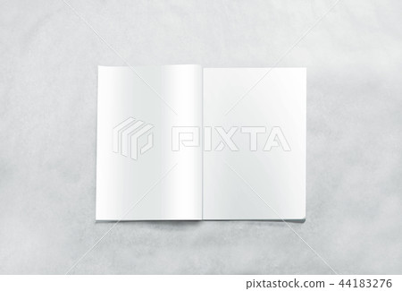 Opened blank magazine pages mockup, isolated on textured background Opened blank magazine pages mockup, isolated on textured background 44183276
