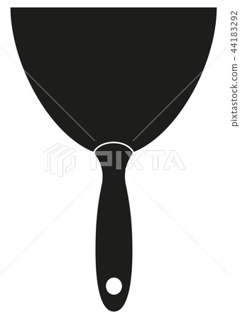 Black and white whide metal spatula silhouette 44183292