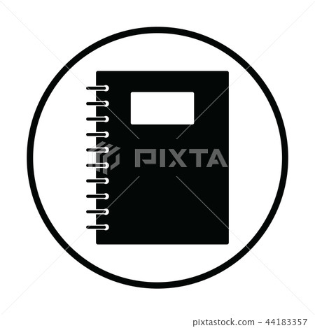 Exercise book with pen icon 44183357