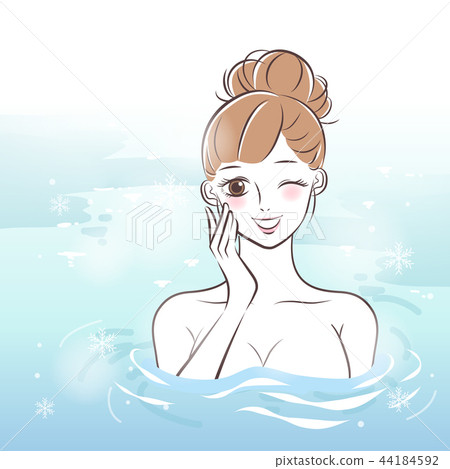 woman with hot spring woman with hot spring 44184592