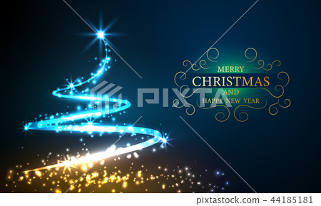 Christmas lights tree bokeh background - Stock Illustration [44185181 ...