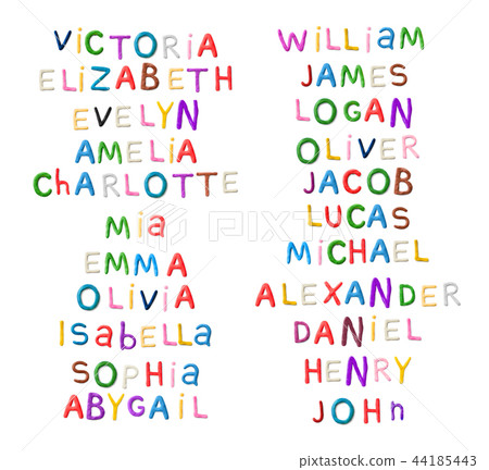 Handmade modeling clay girls and boys names 44185443