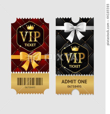 Realistic Detailed 3d Vip Tickets Set. Vector