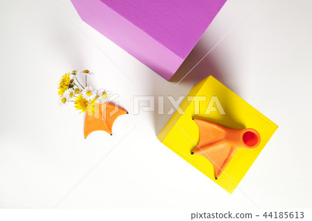 geometric coloured cubes duck legs and flowers geometric coloured cubes duck legs and flowers 44185613