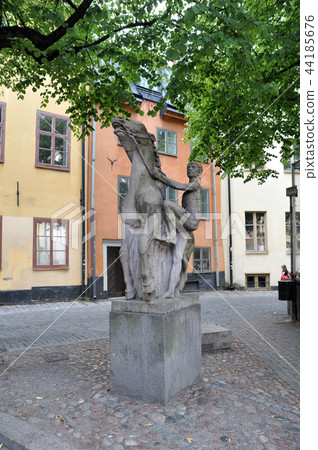 sculpture of a horseman and a horse sculpture of a horseman and a horse 44185676