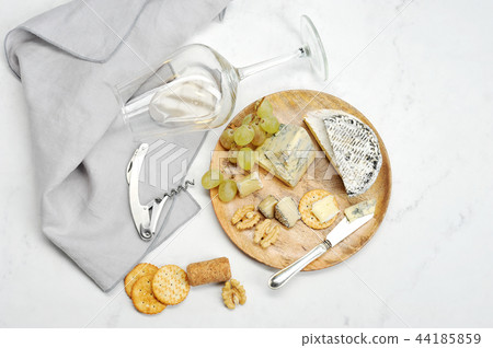 cheese, grapes and wine 44185859