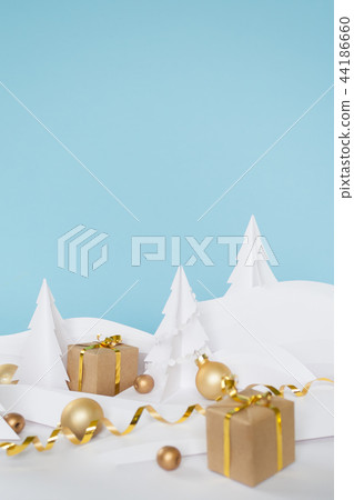 Merry Christmas and Happy New Year Background 44186660