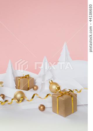 Merry Christmas and Happy New Year Background 44186680