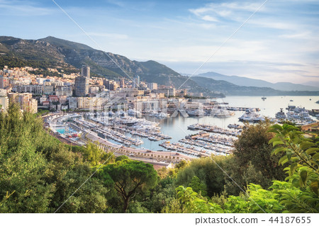 Monaco from above at sunrise on sunny summer day 44187655