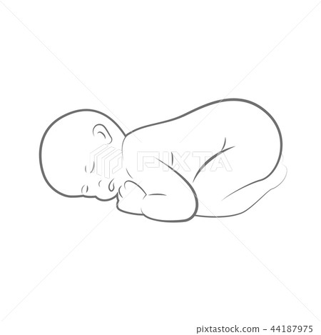 new born baby is sleeping line drawing outlline new born baby is sleeping line drawing outlline 44187975