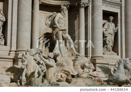 closeup Image of famous Trevi Fountain in Rome 44188634