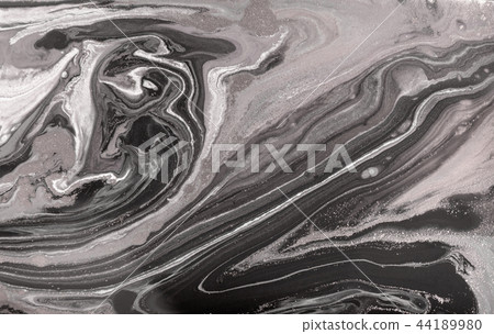 Marble abstract acrylic background. Marbling artwork texture. Agate ripple pattern. Gold powder. 44189980
