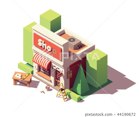 Vector isometric shop branding icon 44190672