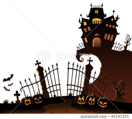 Halloween house silhouette theme 6 Halloween house silhouette theme 6 44191375