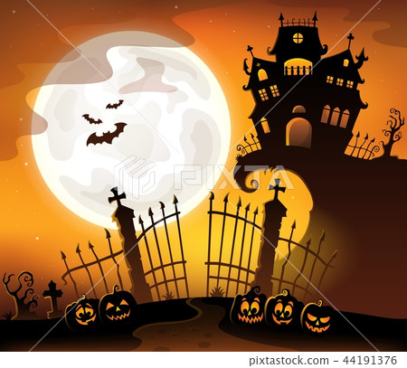 Halloween house silhouette theme 5 Halloween house silhouette theme 5 44191376
