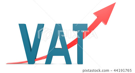 VAT word with red arrow up VAT word with red arrow up 44191765
