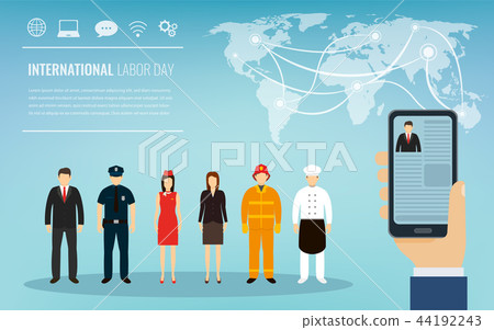 People of different occupations. Professions set. International Labor Day. Flat Vector 44192243