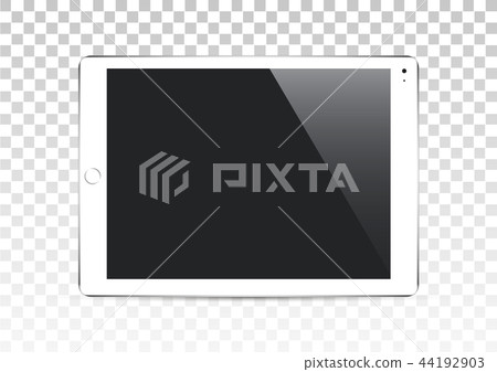 Vector white tablet computer isolated on transparent background. 44192903