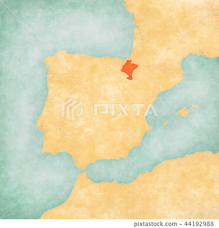 Map of Iberian Peninsula - Navarre 44192988