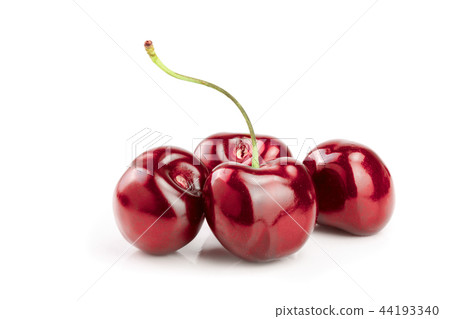 Sweet red cherries isolated on white background macro Sweet red cherries isolated on white background macro 44193340