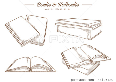 Sketch books hand drawn vector design elements 44193480