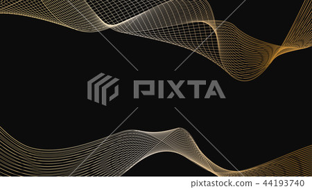 Abstract of shiny gold luxury wave line art design 44193740