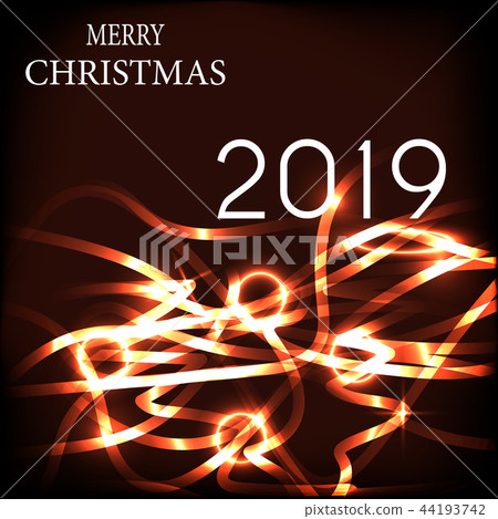 2019 Happy New Year and Marry Christmas Background. Vector Illustration 44193742