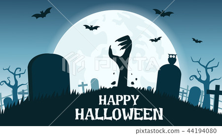 Halloween background with zombies hands 44194080