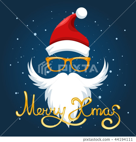 Santa hat, glasses and beard poster Santa hat, glasses and beard poster 44194111