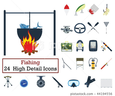 Set of 24  Fishing Icons 44194556
