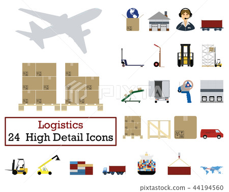 Set of 24 Logistics Icons Set of 24 Logistics Icons 44194560