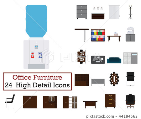 Set of 24 Office Furniture Icons Set of 24 Office Furniture Icons 44194562