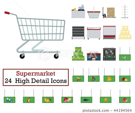 Set of 24 Supermarket Icons Set of 24 Supermarket Icons 44194564
