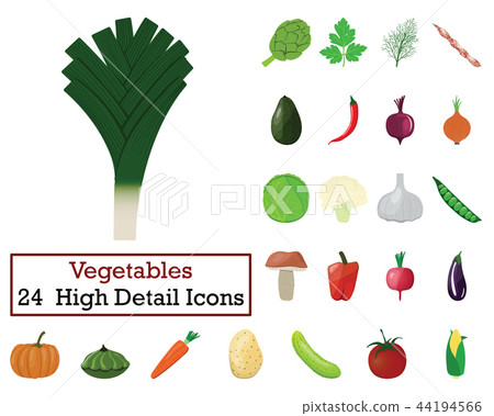 Set of 24 Vegetables Icons Set of 24 Vegetables Icons 44194566