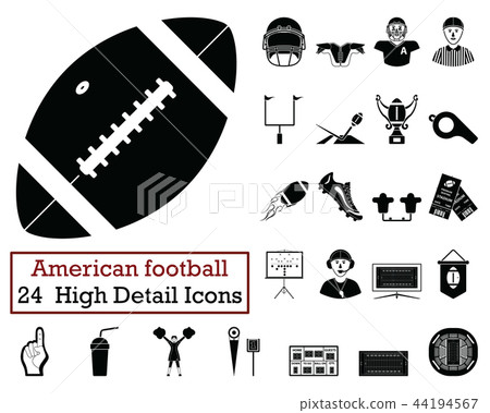 Set of 24 American football Icons Set of 24 American football Icons 44194567