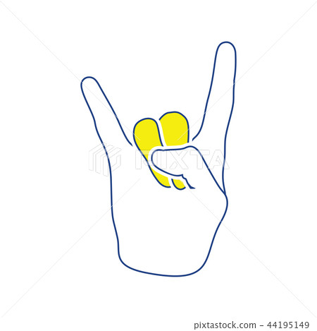 Rock hand icon 44195149