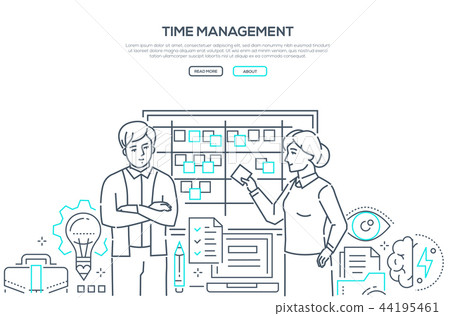 Time management - modern line design style banner 44195461