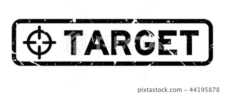 Grunge black target word square rubber seal stamp Grunge black target word square rubber seal stamp 44195878