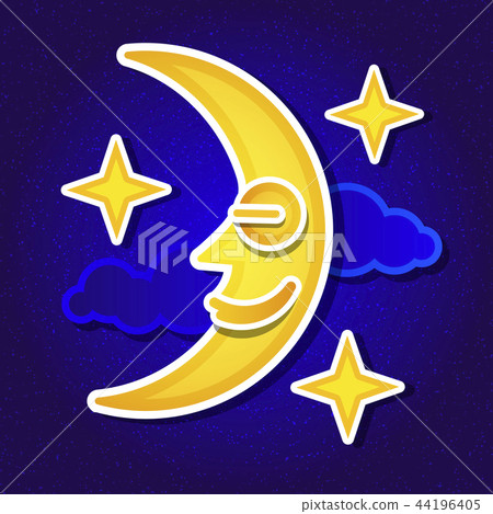 Beautiful moon hanging in the night sky 44196405