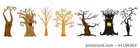 Halloween trees, creepy or scary and frightening branches. fabulous mythical or fantastic monsters 44196968