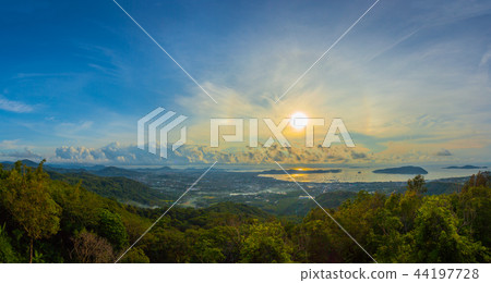 panorama sunrise at Chalong sea panorama sunrise at Chalong sea 44197728