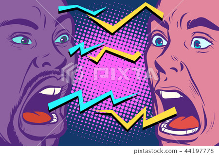 conflict. lightnings. two people are angry 44197778