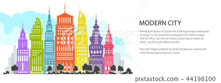 Colorful Modern Big City, Banner Colorful Modern Big City, Banner 44198100
